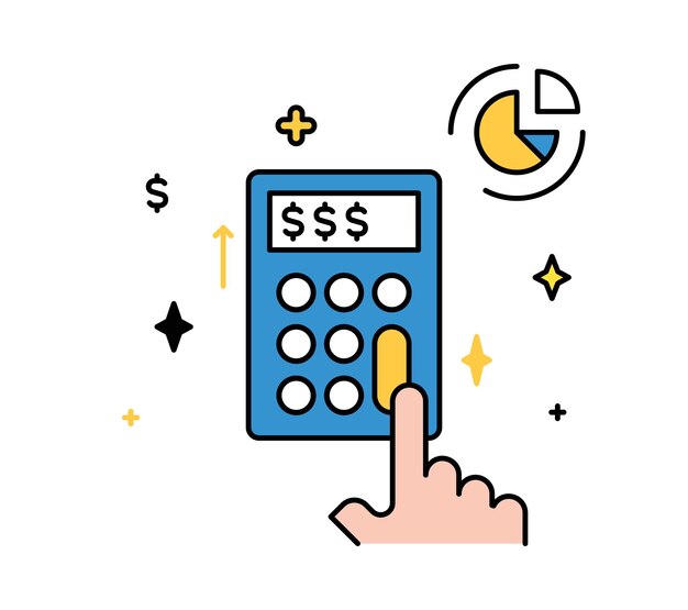 Ahorrar economía y gente de negocios que trabaja en la oficina de escritorio con el uso de una calculadora para calcular