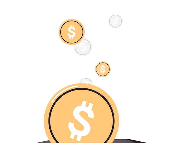 Ahorro de dinero y depósito bancario ilustración vectorial plana