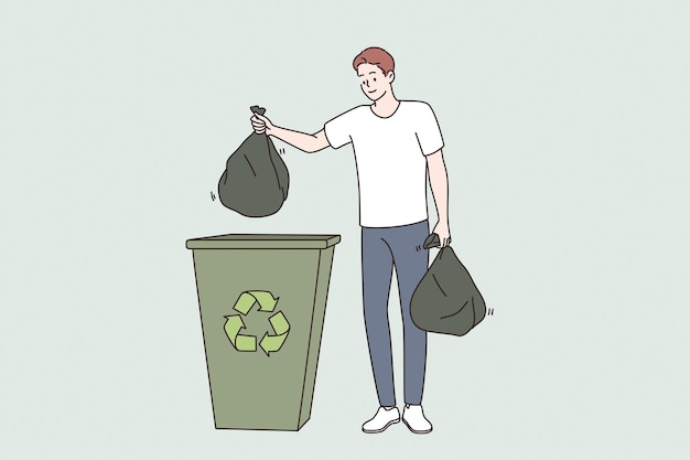 Ahorro de ecología y concepto de reciclaje.