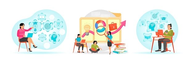 AI y aprendizaje automático Concepto de aprendizaje a distancia que representa la educación y el aprendizaje en línea