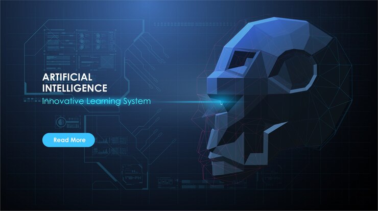 Vector ai con cara de robot en estilo futurista abstracto