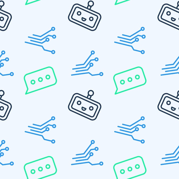 AI chatbot diseño de patrones sin fisuras, plantilla de fondo de repetición de inteligencia artificial, envoltura