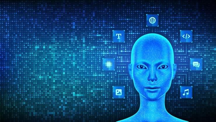 Vector ai concepto de inteligencia artificial cyborg cabeza de mujer hecha con código binario cara electrónica femenina robot femenina red neuronal asistente inteligente fondo digital binario con dígitos 10 vector