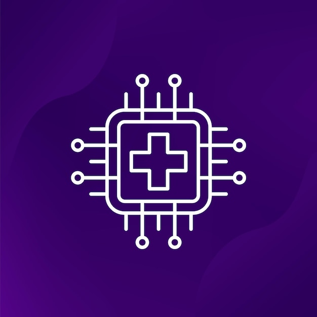 AI en el diseño de líneas de iconos de atención médica