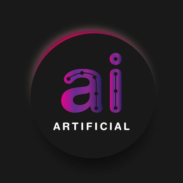 Vector ai diseño de logotipo artificial letra ai diseño de maqueta de logotipo