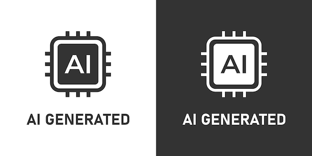 Ai generated icon Microchip with artificial intelligence label vector illustration Represents digital automation and smart computing symbol Useful for technology and innovation sign