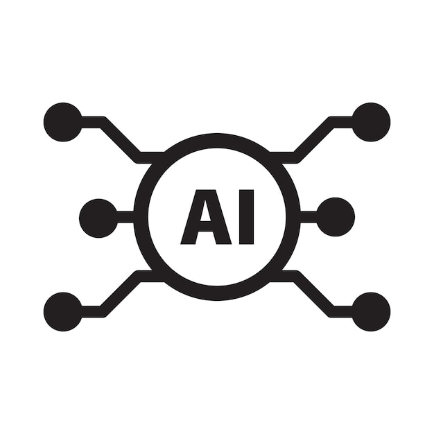 AI Icono de inteligencia artificial microchip digital para ilustración de computadoras y tecnología