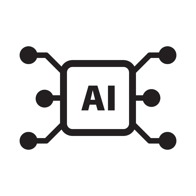 AI Icono de inteligencia artificial microchip digital para ilustración de computadoras y tecnología