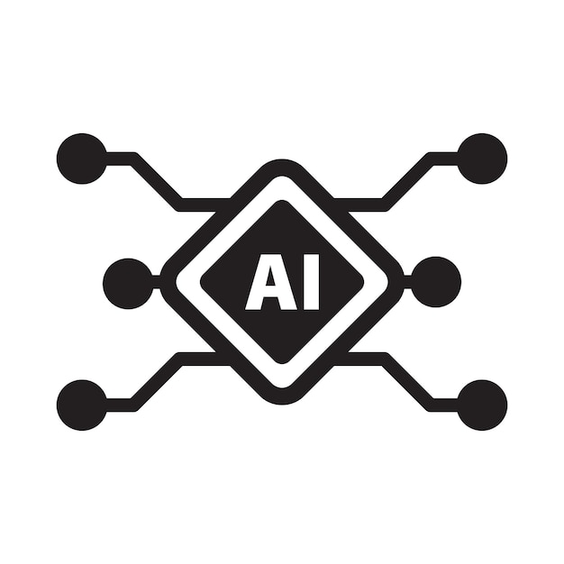 AI Icono de inteligencia artificial microchip digital para ilustración de computadoras y tecnología
