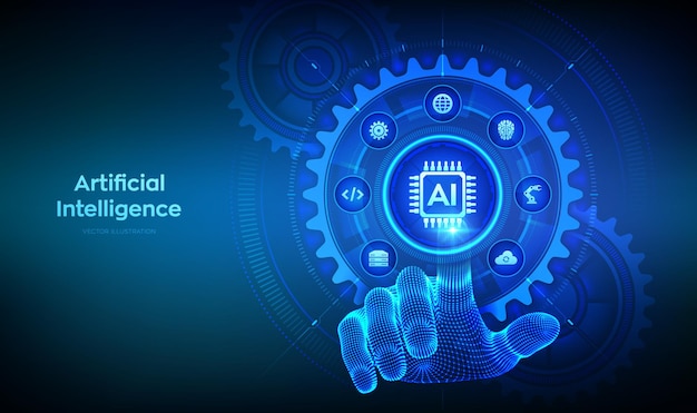 AI Inteligencia artificial Concepto de aprendizaje automático Análisis de grandes datos Redes neuronales