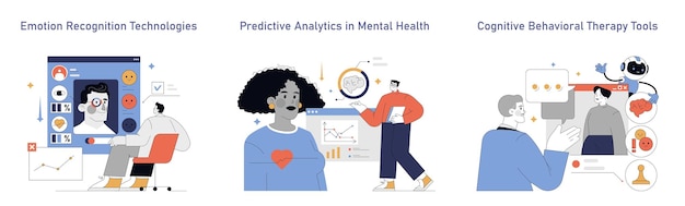 AI en psicología conjunto de aplicaciones en reconocimiento de emociones análisis de salud mental y terapia