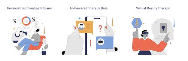 AI en psicología establece tratamientos personalizados, bots de terapia y aplicaciones de realidad virtual adaptadas