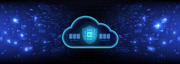 AI solution cloud storage technology big data background concept