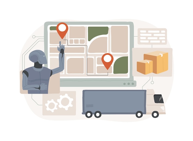 Aibacked optimización de envío y entrega concepto abstracto ilustración vectorial de comercio electrónico