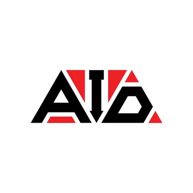 Vector aid diseño de logotipo de letra triangular con forma de triángulo aid diseño del logotipo triangular monograma aid triángulo vectorial plantilla del logotipo con color rojo aid logo triangular simple elegante y lujoso logotipo aid