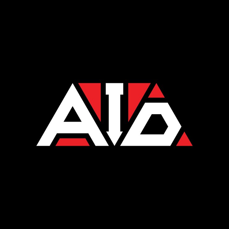 Vector aid diseño de logotipo de letra triangular con forma de triángulo aid diseño del logotipo triangular monograma aid triángulo vectorial plantilla del logotipo con color rojo aid logo triangular simple elegante y lujoso logotipo aid