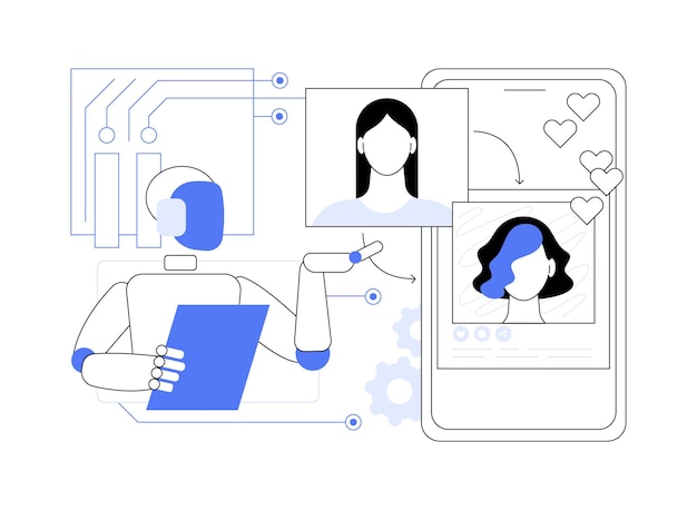 Aigenerado avatares de redes sociales concepto abstracto ilustración vectorial ai creando personalizado