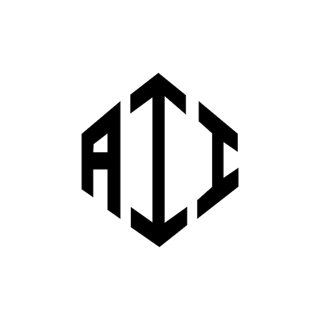 AII diseño de logotipo de letras con forma de polígono AII diseño del logotipo en forma de polí gono y cubo AII modelo de logotipo vectorial hexágono colores blanco y negro AII monograma de negocios y logotipo inmobiliario