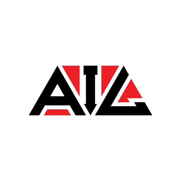 Vector ail diseño de logotipo de letra triangular con forma de triángulo ail diseño del logotipo triangular monograma ail triángulo vectorial plantilla del logotipo con color rojo ail logo triangular sencillo elegante y lujoso logotipo ail