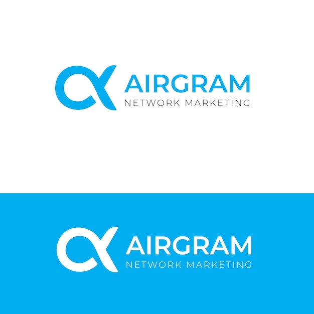 Vector airgram marketing una plantilla de diseño de logotipo relacionada con iconos