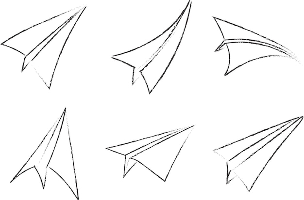 Airplane Paper Doodle dibujado a mano