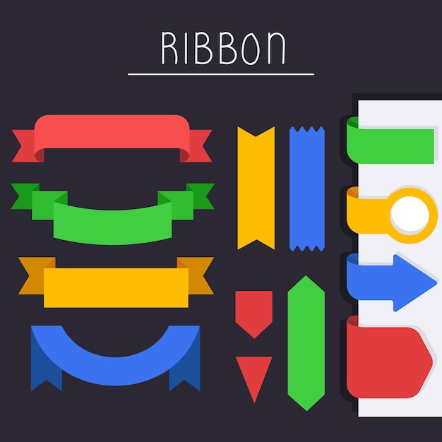 Aislado del conjunto de vectores de cinta de banner
