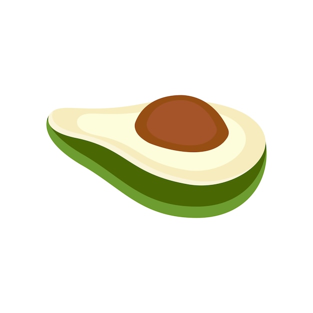 Aislado en el diseño de ilustración de vector de aguacate de fondo blanco