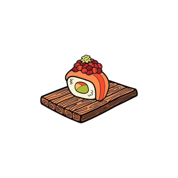 aislamiento sashimi sushi comida japonesa ilustración de estilo plano