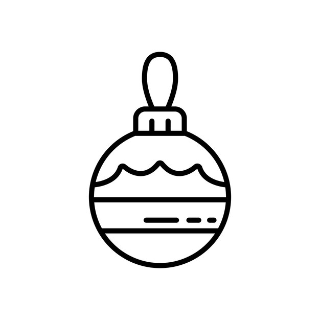 aislar el icono plano de la bola del árbol de Navidad