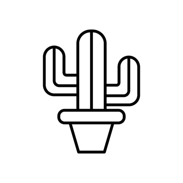 aislar el icono plano del cactus