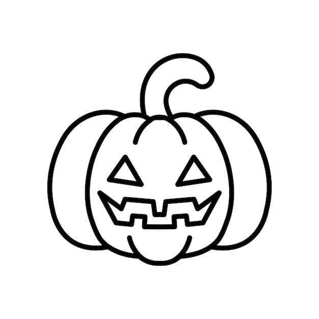 aislar el icono plano de calabaza de Halloween en blanco y negro