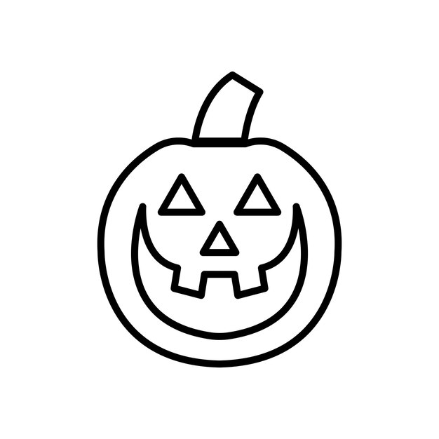 aislar el icono plano de calabaza de Halloween en blanco y negro