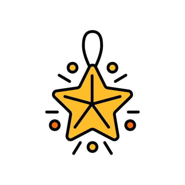 aislar el ícono plano de la estrella de Navidad