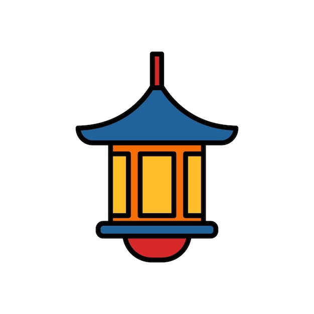 aislar el icono plano de la linterna china