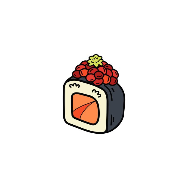 aislar maki sushi comida japonesa ilustración de estilo plano