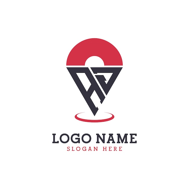 AJ Location Icon Design Moderno AJ Pinpoint Logo para aplicaciones de mapas de navegación y negocios basados en la ubicación
