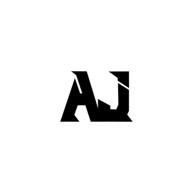 AJ monograma logotipo diseño carta texto nombre símbolo monocromo logotipo alfabeto carácter simple logotipo