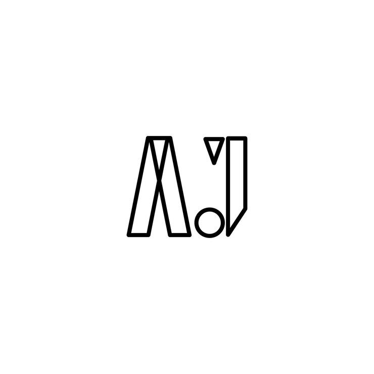 Vector aj monograma logotipo diseño carta texto nombre símbolo monocromo logotipo alfabeto carácter simple logotipo