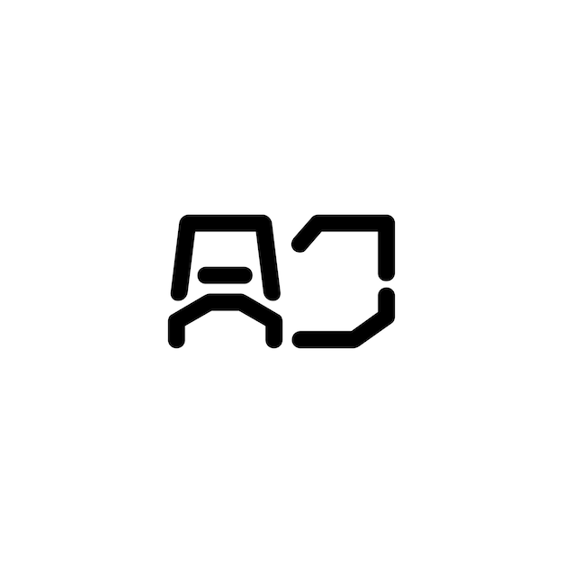 AJ monograma logotipo diseño carta texto nombre símbolo monocromo logotipo alfabeto carácter simple logotipo