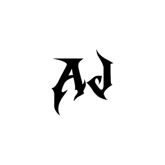 AJ monograma logotipo diseño carta texto nombre símbolo monocromo logotipo alfabeto carácter simple logotipo