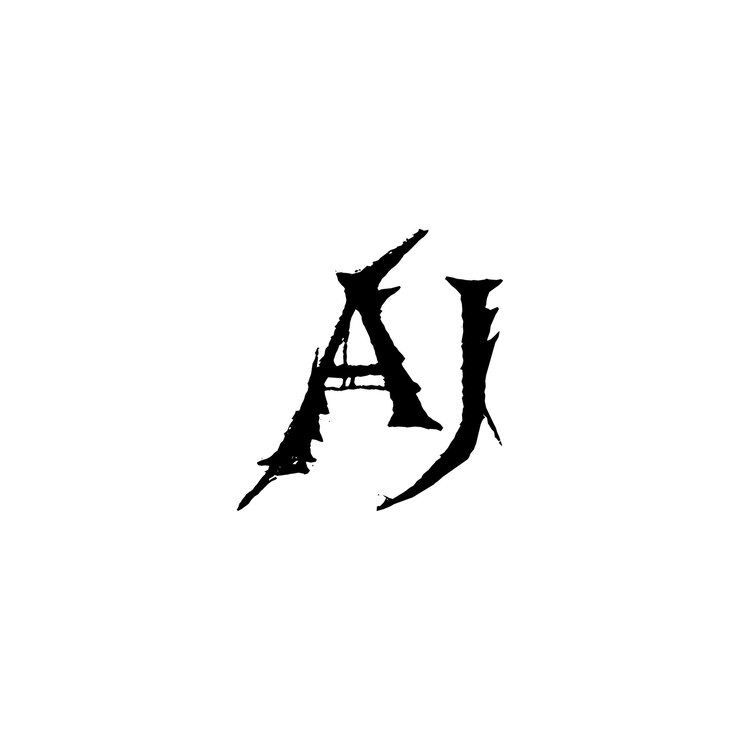Vector aj monograma logotipo diseño carta texto nombre símbolo monocromo logotipo alfabeto carácter simple logotipo