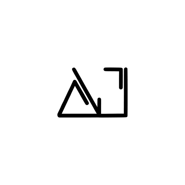 AJ monograma logotipo diseño carta texto nombre símbolo monocromo logotipo alfabeto carácter simple logotipo