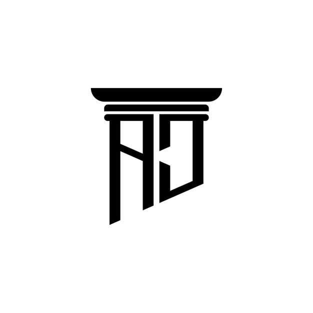 AJ monograma logotipo diseño carta texto nombre símbolo monocromo logotipo alfabeto carácter simple logotipo
