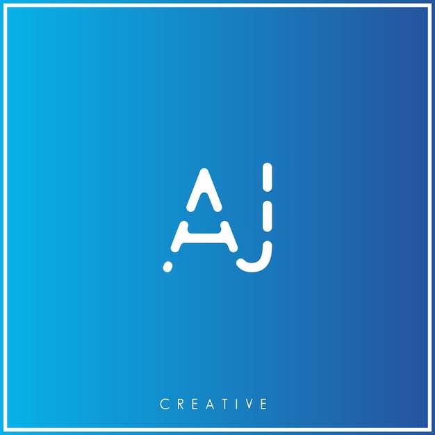 AJ último diseño de logotipo creativo Vector Premium Logotipo creativo Vector Ilustración letras del logotipo Logotipo