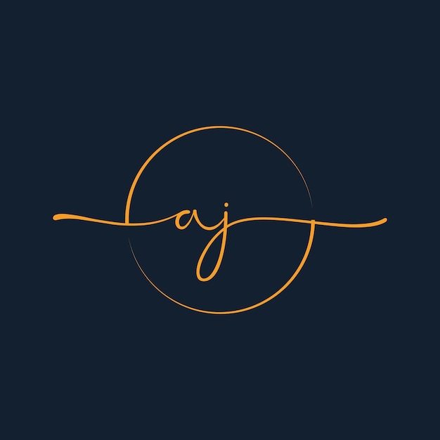 AJ Vector de plantilla de logotipo inicial de la firma El logotipo de la firma