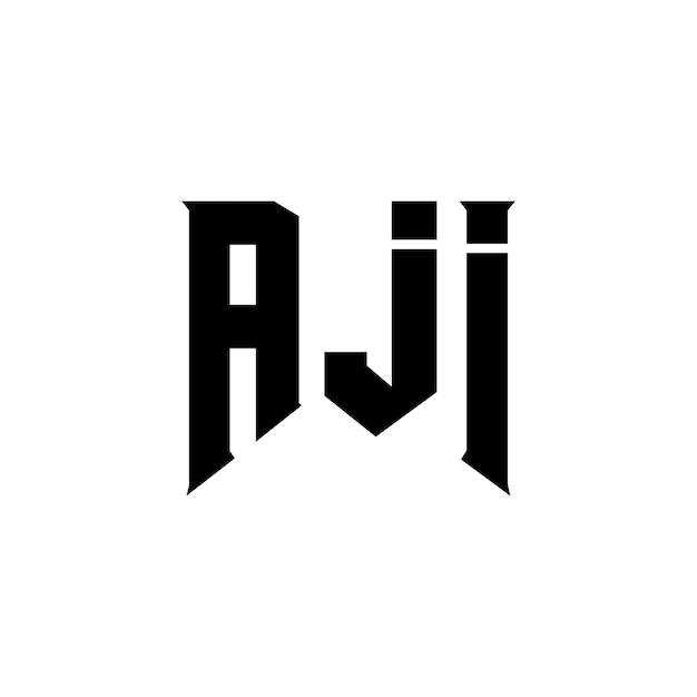 AJI diseño de logotipo de letra para la compañía de tecnología AJI diseño del logotipo combinación de colores blanco y negro AJI logotipo AJI vector AJI diseño AJI icono AJI alfabeto AJI tipografía diseño del logotip