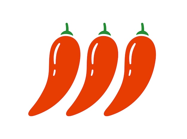 Ají rojo. Icono de nivel de chile. Marca de nivel de especias extra caliente. Medidor de picante. Ilustración de vector aislado sobre fondo blanco.