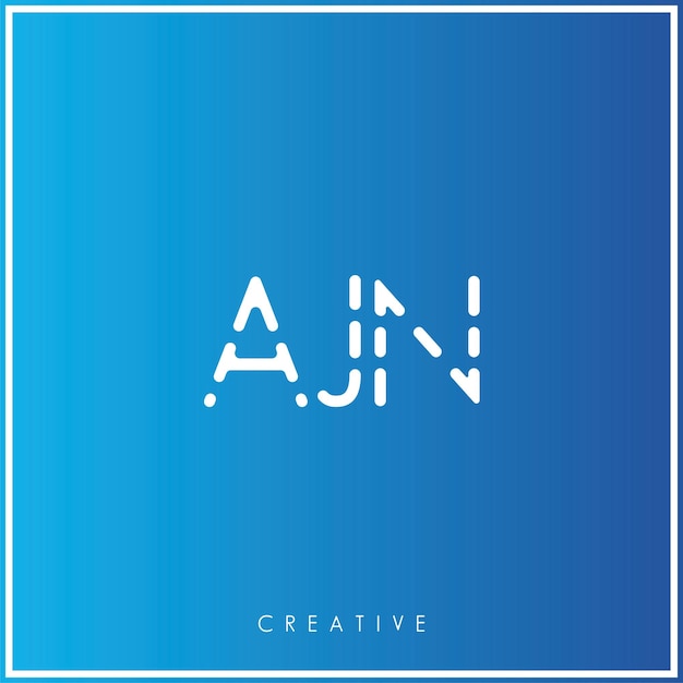 AJN Creative Vector Latter Diseño del logotipo Minimal Latter Logo Premium Ilustración vectorial Monograma
