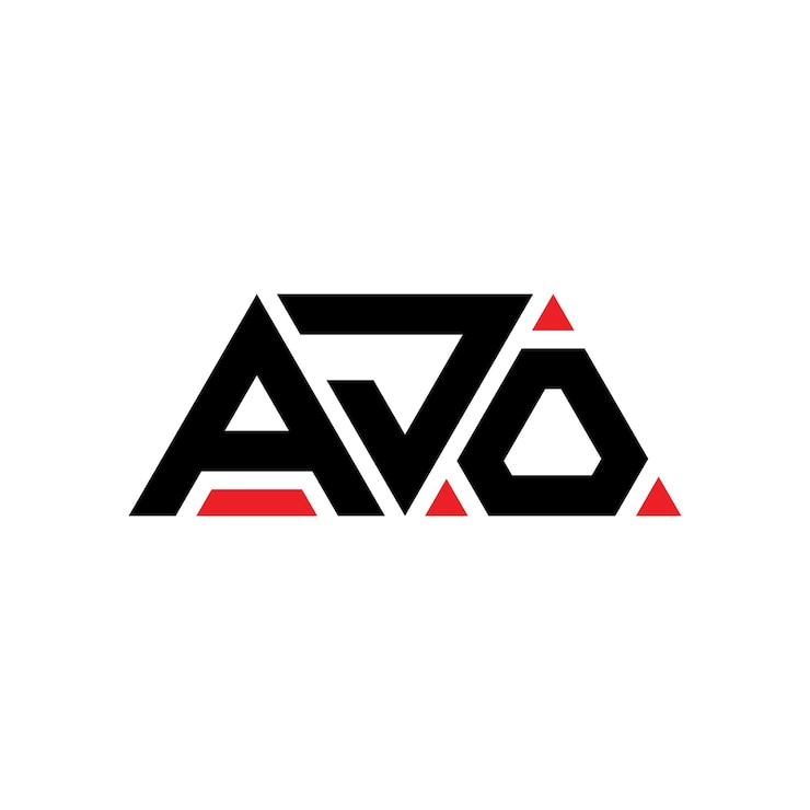 Vector ajo diseño de logotipo de letra triangular con forma de triángulo ajo diseño del logotipo triangular monograma ajo triángulo vector logotipo plantilla con color rojo ajo logo triangular sencillo elegante y lujoso logotipo ajo