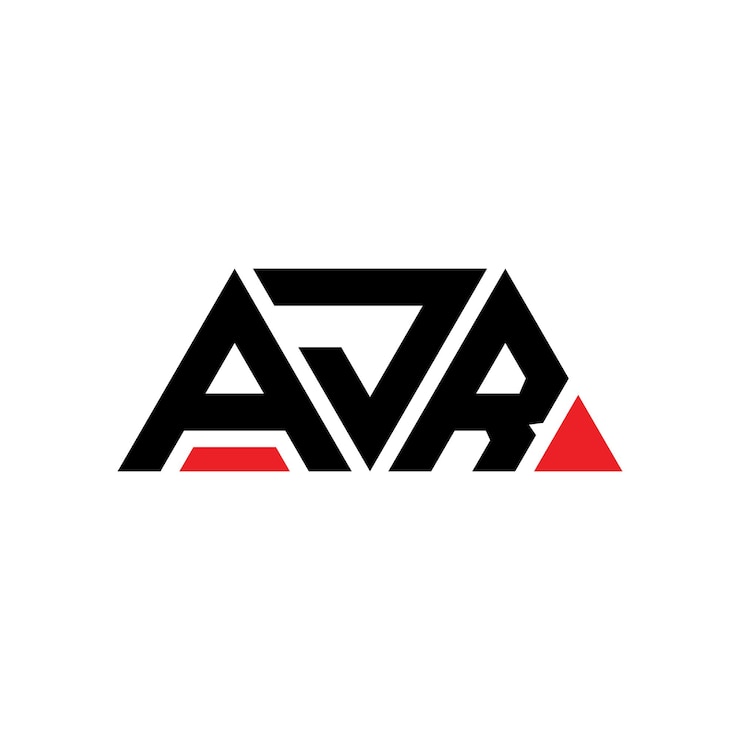 Vector ajr diseño de logotipo de letra triangular con forma de triángulo ajr diseño del logotipo del triángulo monograma ajr triángulo vectorial plantilla del logotipo con color rojo ajr logotipo triangular sencillo elegante y lujoso ajr logotipo